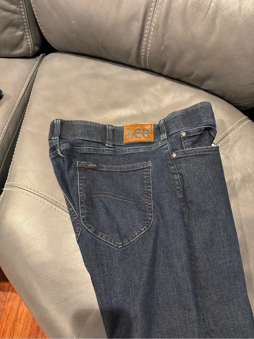 Lee Men’s Dark Blue Straight-Leg Jeans Size 36/30